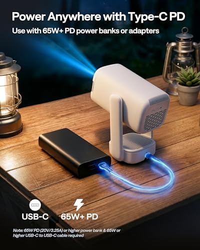 Aurzen D1 Air Portable Projector, Built-in Netflix App, ToF Focus, Native 1080P, 16W Dolby Audio, 65W+ USB-C Power — image 3