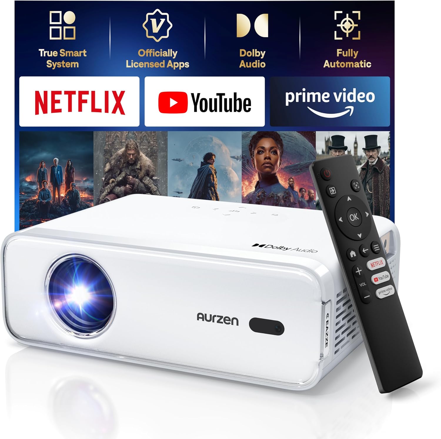 Aurzen Eazze D1 Smart Projector, Netflix App Available, 4K Support, Auto Focus & Auto Keystone, HDR10, Dolby Audio — image 7