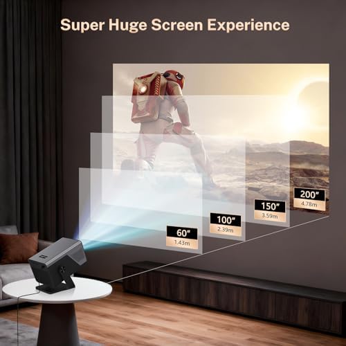 LYNCAST X7 Smart Projector 4K Support, Native 1080P, AI Voice & App Control, 2000 ANSI, Android 14 AI Visual Calibration/Auto Focus/Keystone — image 6