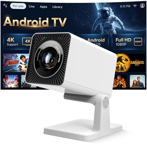 Maypug Mini Projector for Bedroom Ceiling, Smart Portable Projector with Android, WiFi & Bluetooth, 1080P Supported