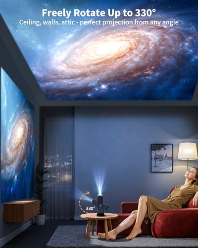 PUTRIMS Smart Projector, Compatible with Netflix/Disney/Live TV & 330° Rotatable, Mini Portable 4K Auto Focus & 6D Keystone, 1080p 30000 Lumen WiFi Bluetooth for Garden — image 6