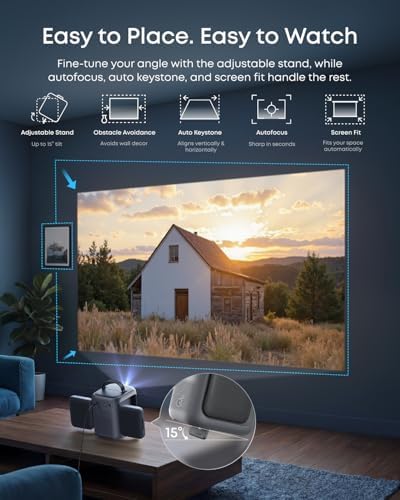 soundcore Nebula P1i Smart Portable Projector with Google TV, 1080p Full HD, 380 ANSI Lumens, Wi-Fi & Bluetooth, Flippable Design, All-Glass Lenses, Dolby Audio — image 7