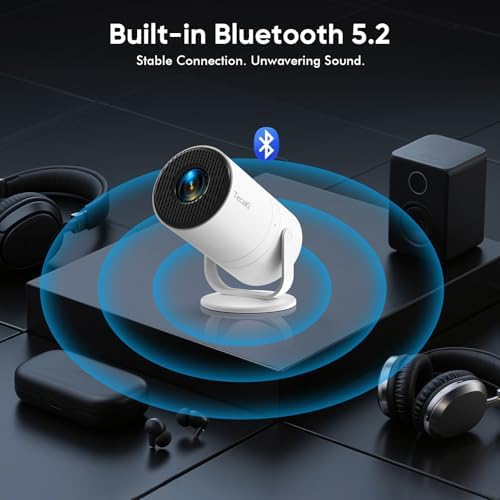 Tecaki Android 14 Mini Projector with Bluetooth 5.2 & WiFi 6, Built-in Apps, 180° Rotatable, Auto Keystone, 1080P Portable — image 4